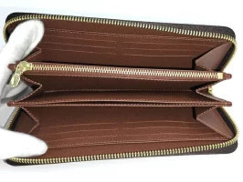 Louis Vuitton Zipper Wallet Monogram Long Round Zippy Brown